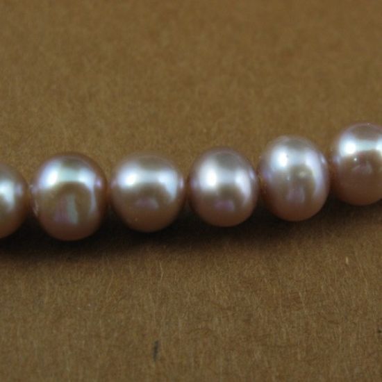 Wholesale Freshwater Pearls 5-6mm Round Pink-Purple Color (Sold Per Strand)