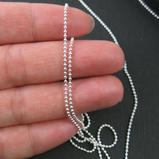 Wholesale Chain, 925 Sterling Silver Tiny Ball Chain 1.2mm Bulk Chain by the foot