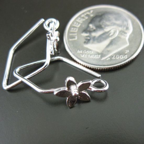 Wholesale Sterling Silver Fancy Flower Earwire Hooks  for Jewelry Making, Wholesale Earwire and Findings