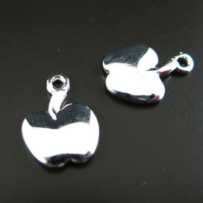 Wholesale Sterling Silver Tiny Apple Charm, Charms and Pendants for Jewelry Making, Wholesale Findings