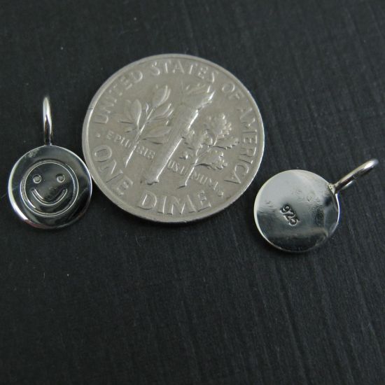 Wholesale Sterling Silver Happy Face Charm, Charms and Pendants for Jewelry Making, Wholesale Findings
