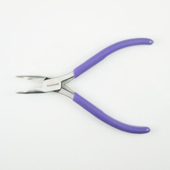 Beadsmith Super-fine Bent Chain Nose Pliers with Spring