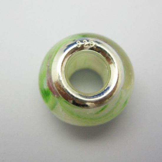 Wholesale Sterling Silver Donut shape Pandora style bead (1pc)