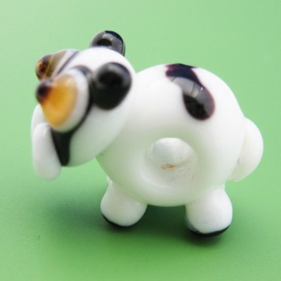 Wholesale Lampwork bead - Lovely milk cow with pandora bead 25X20mm (1pc)