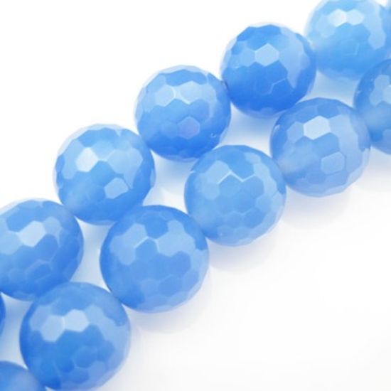 Wholesale Blue Natural Agate Beads -10.5mm Faceted Round (sold per strand)