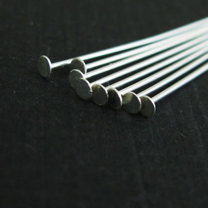 Wholesale Sterling Silver Flat End T Headpins, 27 gauge 2 inch Long, Wholesale Findings