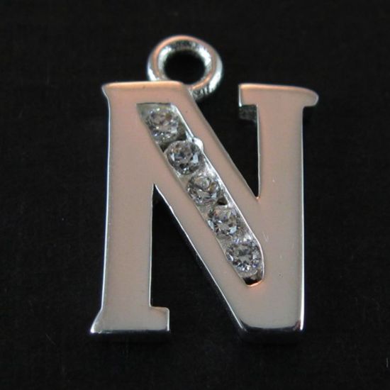 Wholesale Sterling Silver CZ Cubic Zirconia Letter Initial Charms and Pendants for Jewelry Making, Wholesale Findings