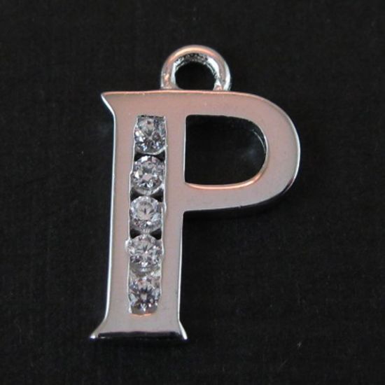 Wholesale Sterling Silver CZ Cubic Zirconia Letter Initial Charms and Pendants for Jewelry Making, Wholesale Findings