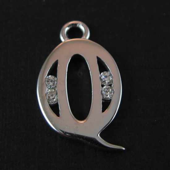 Wholesale Sterling Silver CZ Cubic Zirconia Letter Initial Charms and Pendants for Jewelry Making, Wholesale Findings