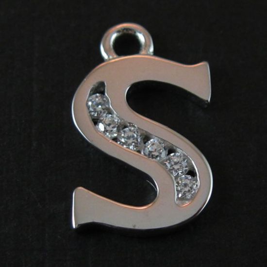 Wholesale Sterling Silver CZ Cubic Zirconia Letter Initial Charms and Pendants for Jewelry Making, Wholesale Findings