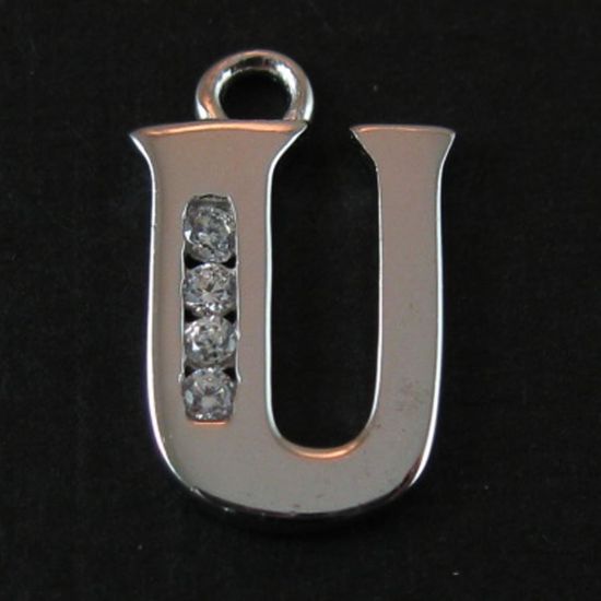 Wholesale Sterling Silver CZ Cubic Zirconia Letter Initial Charms and Pendants for Jewelry Making, Wholesale Findings