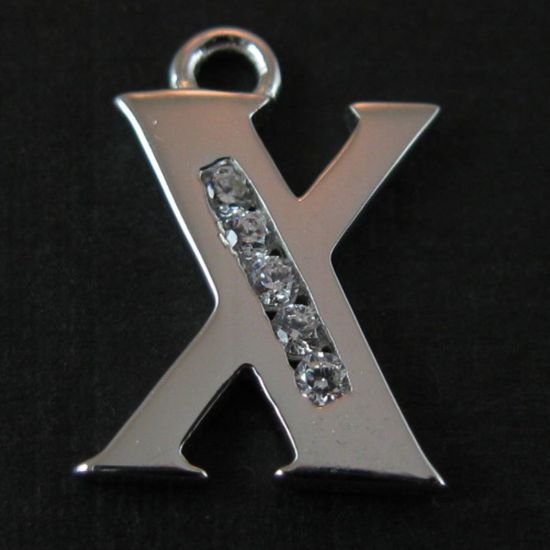 Wholesale Sterling Silver CZ Cubic Zirconia Letter Initial Charms and Pendants for Jewelry Making, Wholesale Findings