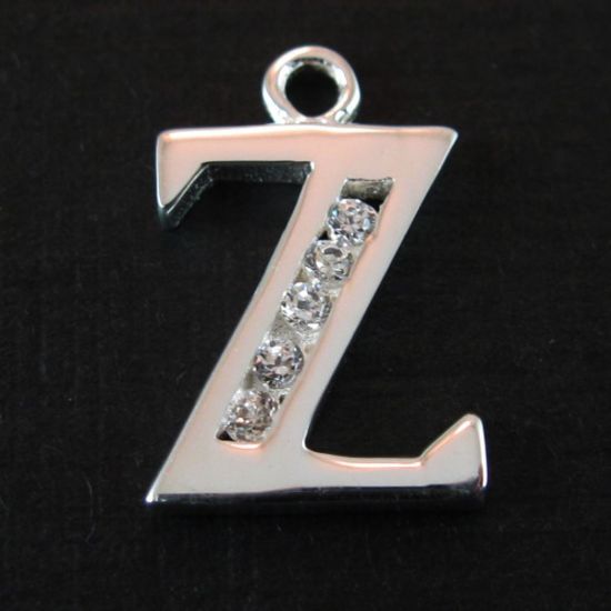 Wholesale Sterling Silver CZ Cubic Zirconia Letter Initial Charms and Pendants for Jewelry Making, Wholesale Findings