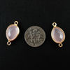 Wholesale Bezel Gemstone Links - 10x14mm Faceted Pear - Pink Chalcedony
