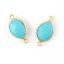 Wholesale Bezel Gemstone Links- 10x14mm Faceted Pear - Turquoise