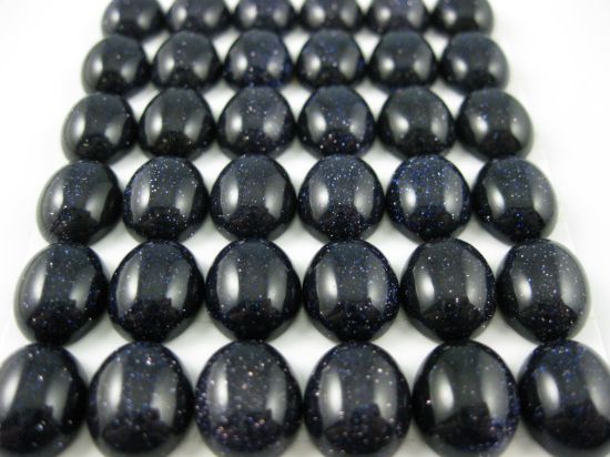 Wholesale Cabachon Blue Gold Sand Oval, 10x12mm, Grade A