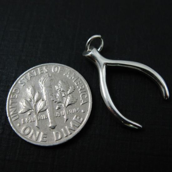 Wholesale Sterling Silver Wishbone Pendant, Charms and Pendants for Jewelry Making, Wholesale Findings