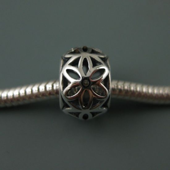 Wholesale European .925 Sterling Silver Large Flower Charm Bead