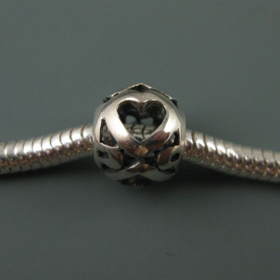 Wholesale European .925 Sterling Silver Heart Charm Bead