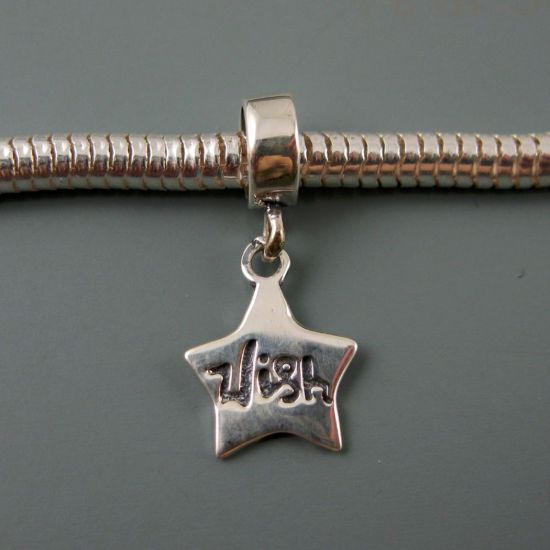 Wholesale European .925 Sterling Silver Wishing Star Charm Bead