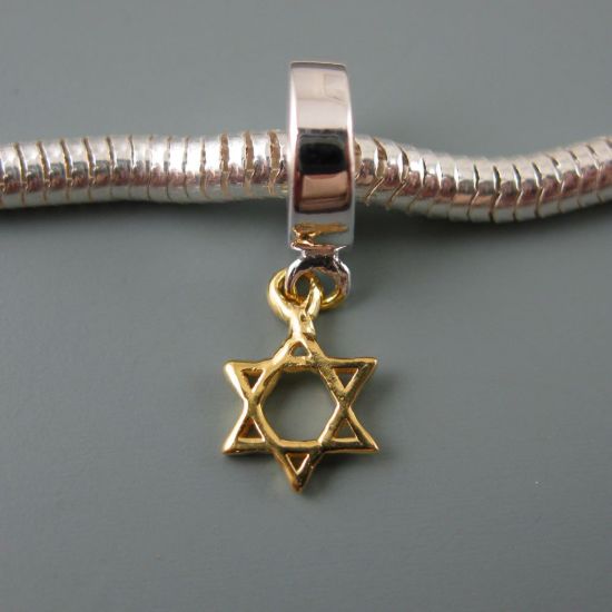 Wholesale European .925 Vermeil Star of David Charm Bead