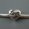 Wholesale European .925 Sterling Silver Heart with Love Charm Bead