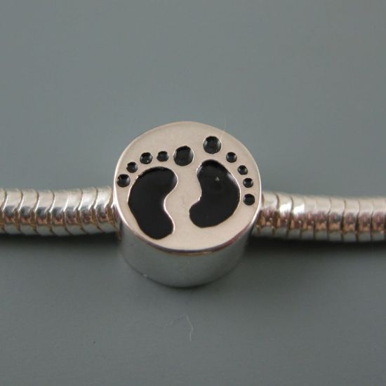 Wholesale European .925 Sterling Silver Footprints Charm Bead