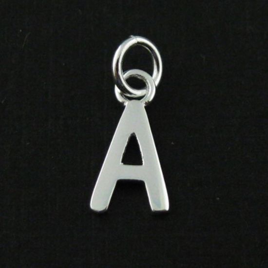 Wholesale Sterling Silver Smooth Letter Initial Charms and Pendants for Jewelry Making, Wholesale Findings