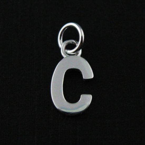 Wholesale Sterling Silver Smooth Letter Initial Charms and Pendants for Jewelry Making, Wholesale Findings