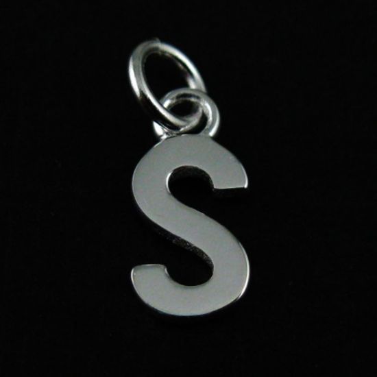 Wholesale Sterling Silver Smooth Letter Initial Charms and Pendants for Jewelry Making, Wholesale Findings