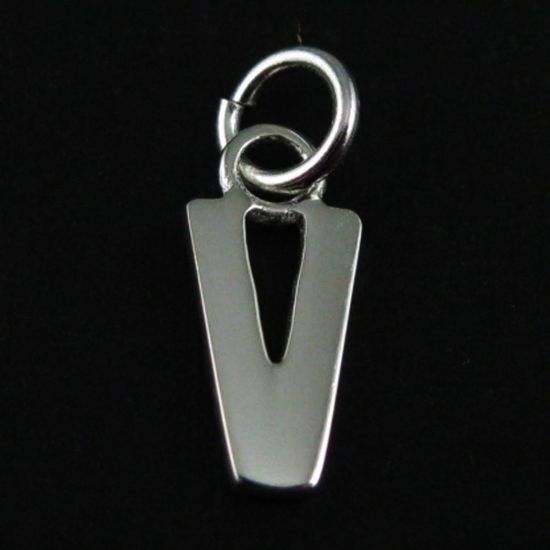 Wholesale Sterling Silver Smooth Letter Initial Charms and Pendants for Jewelry Making, Wholesale Findings