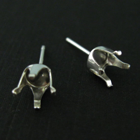 Wholesale Sterling Silver Faceted Stone Setting Post for Jewelry