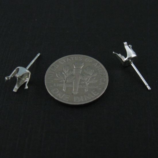 Wholesale Sterling Silver Faceted Stone Setting Post for Jewelry Making, Wholesale Earwire and Findings