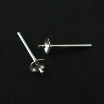 Wholesale Sterling Silver Simple Studs with Post for Half Drilled Stone, Jewelry Making, Wholesale Earwire and Findings