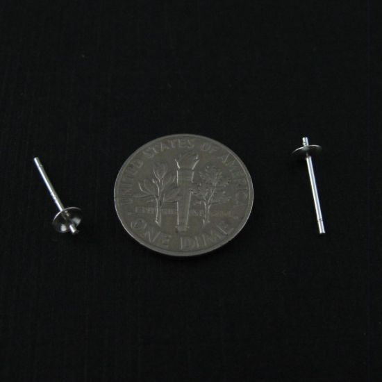 Wholesale Sterling Silver Simple Studs with Post for Half Drilled Stone, Jewelry Making, Wholesale Earwire and Findings