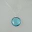 Wholesale Bezel Gemstone Round Pendant Necklace - Sterling Silver - Blue Topaz (16-24")