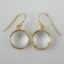 Wholesale Bezel Gemstone Round Pendant Earrings - Gold Plated Hooks - Crystal Quartz