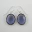 Wholesale Bezel Gemstone Oval Shaped Pendant Earrings - Sterling Silver Hooks - Iolite Quartz