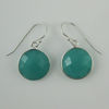 Wholesale Bezel Gem Round Pendant Necklace & Earrings-Sterling Silver-Peru Chalcedony (16-24")