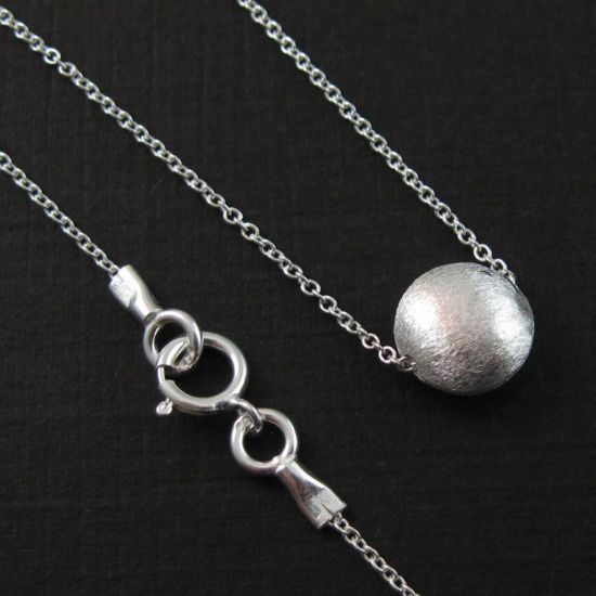 Wholesale Sterling Silver 8mm Coin Shaped Textured Charm Pendant Necklace (16-24 inch)