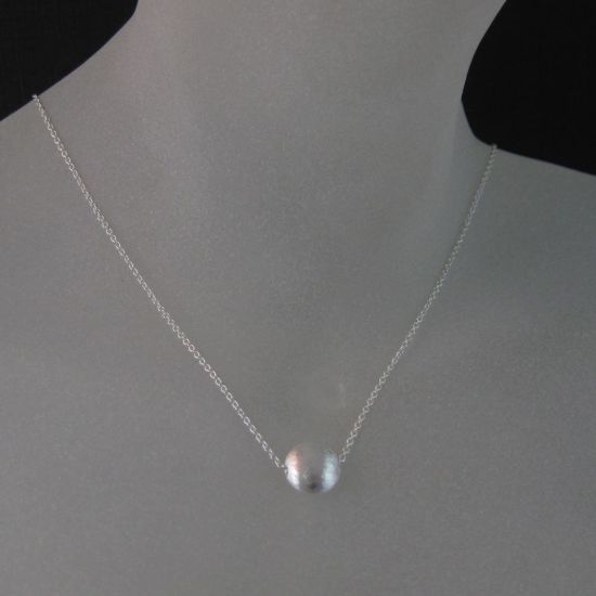 Wholesale Sterling Silver 8mm Coin Shaped Textured Charm Pendant Necklace (16-24 inch)