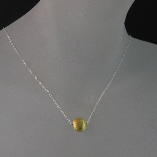 Wholesale Vermeil-18K Gold Plated 8mm Coin Shaped Textured Charm Pendant Necklace (16-24")