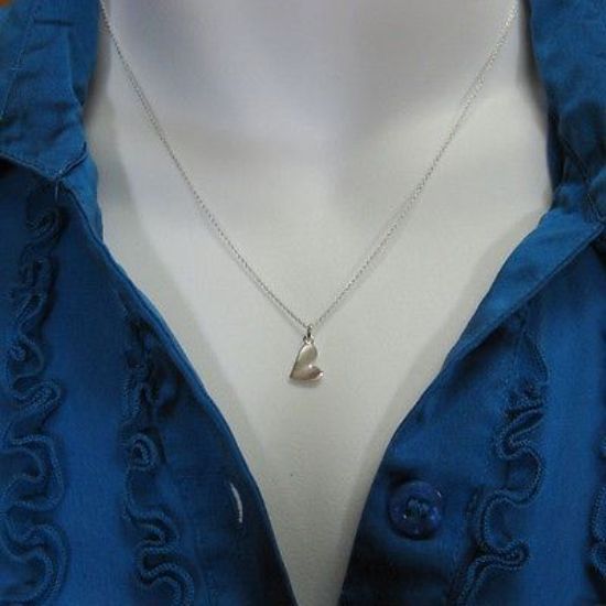 Wholesale 925 Sterling Silver Necklace with Sweet Little Heart Pendant (16-24")