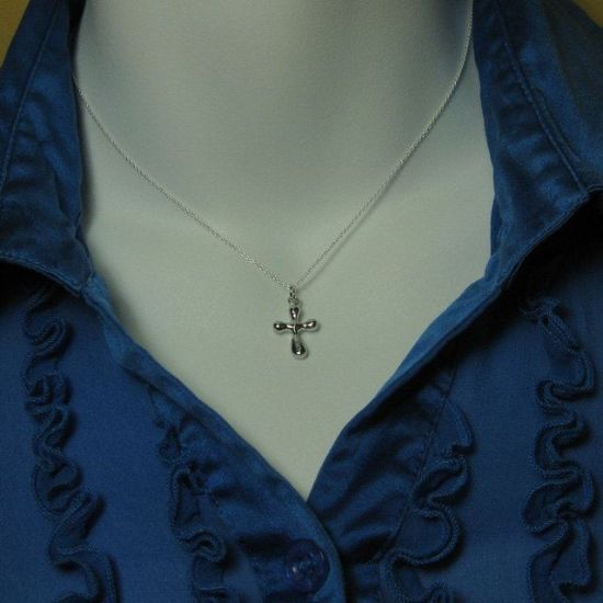 Wholesale .925 Sterling Silver Cross Pendant Necklace (16-24")