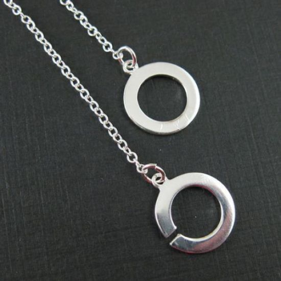 Wholesale 925 Sterling Silver Necklace with Double Toggle Rings. Two ways to wear (16-24 inches)