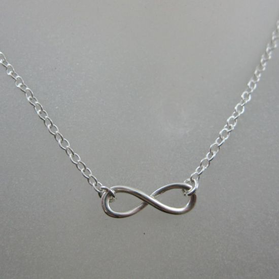 Wholesale 925 Sterling Silver Smooth Infinty Charm Pendant Necklace (16-24 inch)