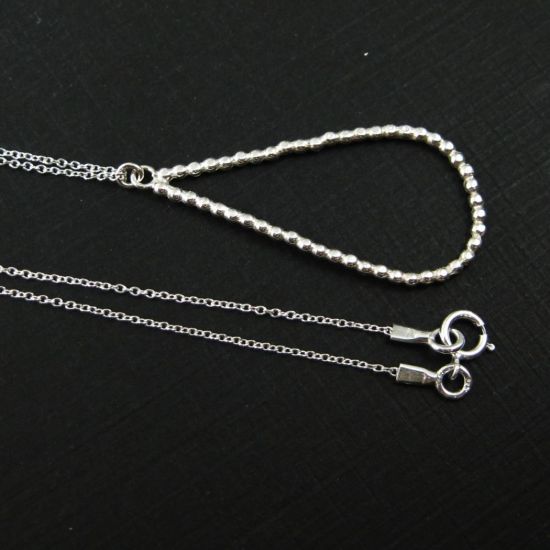 Wholesale 925 Sterling Silver Ball Tear Drop Charm Pendant Necklace (16-24 inch)