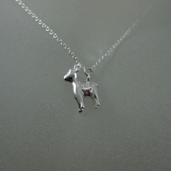 Wholesale 925 Sterling Silver Reindeer Charm Pendant Necklace (16-24 inch)