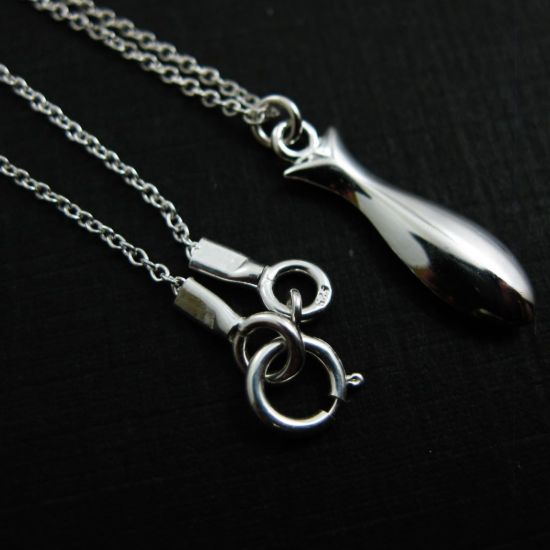 Wholesale 925 Sterling Silver Lovely Fish Charm Pendant Necklace (16-24 inch)