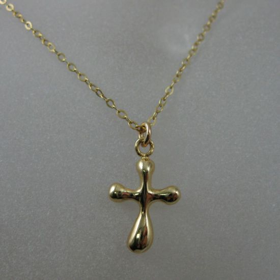 Wholesale 18K Gold Plated Vermeil over Sterling Silver Fancy Cross Charm Pendant Necklace- (16-24 inches)